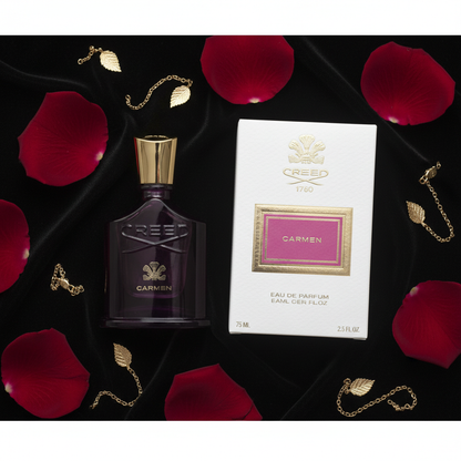 Creed Carmèn — flat lay on black velvet