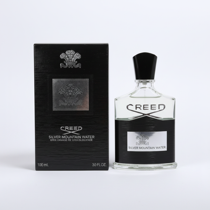 Creed Silver Mountain Water perfume bottle on white baCreed Silver Mountain Water Eau de Parfumckground