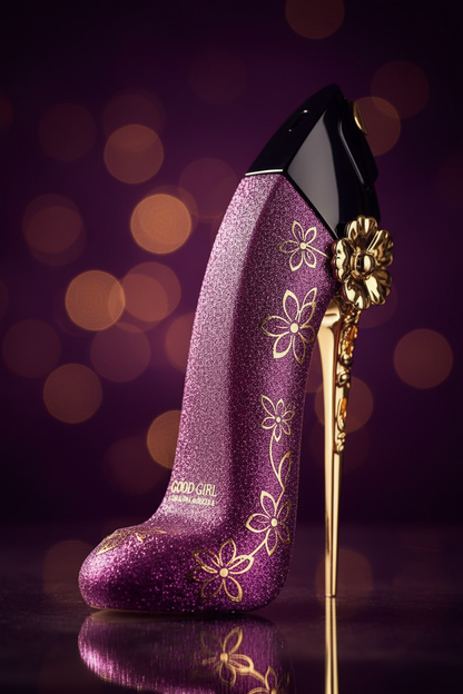 Good Girl Fantastic — macro close-up purple bottle