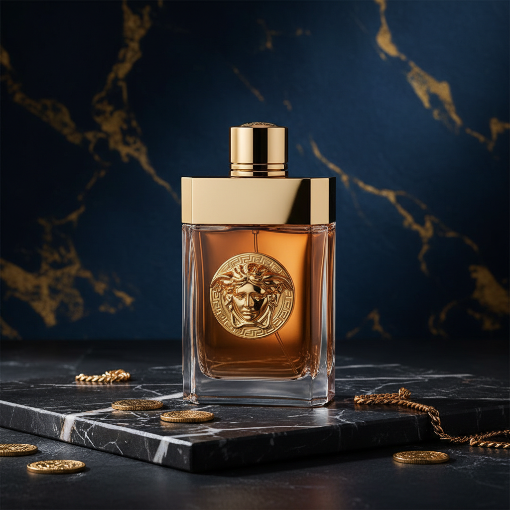 Versace Eros Eau de Toilette luxury editorial product photo